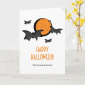 こうもりとムーンハロウィングリーティングカード カード (黄色い花)