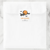 こうもりとムーンハロウィンスクエアステッカー スクエアシール (バッグ)