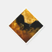 こうもりと収穫ムーン秋ブラックイエローエレガント スタンダードカクテルナプキン (角)
