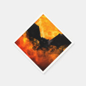 こうもりと収穫ムーン秋ブラックオレンジエレガント スタンダードカクテルナプキン (角)