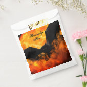 こうもりと収穫ムーン秋ブラックオレンジエレガント フェイバーバッグ (封をした状態)