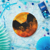 こうもりと収穫ムーン秋ブラックオレンジエレガント ペーパープレート (パーティー)