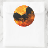 こうもりと収穫ムーン秋ブラックオレンジエレガント ラウンドシール (バッグ)