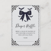 こうもりと弓ハロウィーンベイビーシャワーオムツラッフル エンクロージャーカード (正面)