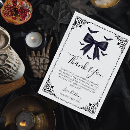 こうもりと弓ハロウィーンベイビーシャワーゴシック サンキューカード