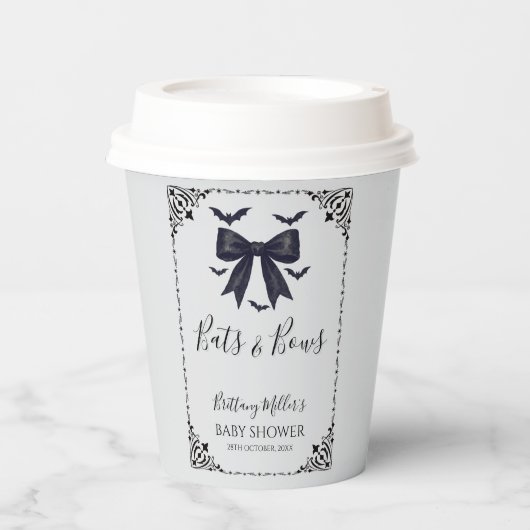 こうもりと弓ハロウィーンベイビーシャワーゴシック 紙コップ (正面)