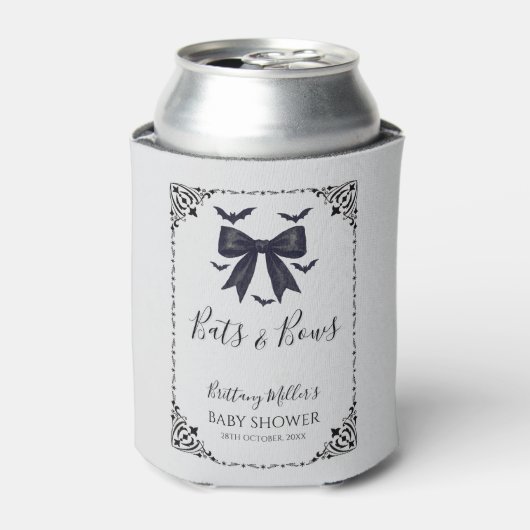 こうもりと弓ハロウィーンベイビーシャワーゴシック 缶クーラー (缶正面)