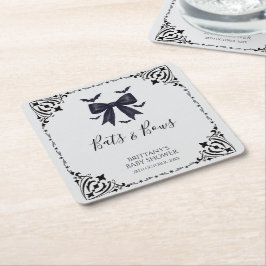 こうもりと弓ハロウィーンベイビーシャワー スクエアペーパーコースター