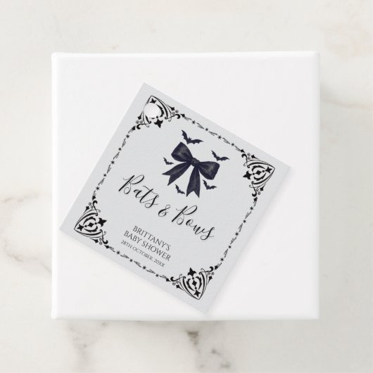 こうもりと弓ハロウィーンベイビーシャワー フェイバータグ (インサイチュ)