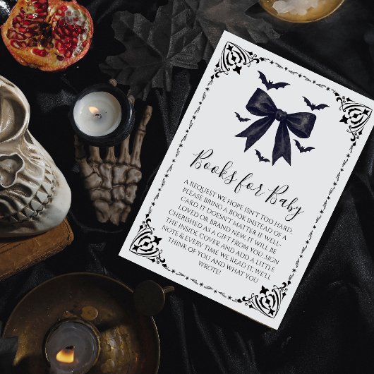 こうもりと弓ハロウィーン赤ちゃんシャワーベビー本 エンクロージャーカード