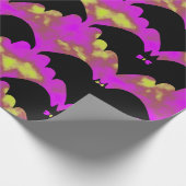 こうもりと弓ピンク黄色 ラッピングペーパー (角)