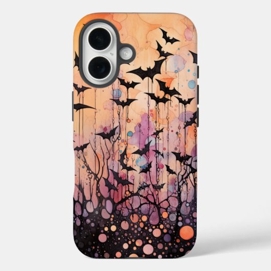 こうもりと抽象芸術ハロウィーン Case-Mate iPhoneケース (裏面)