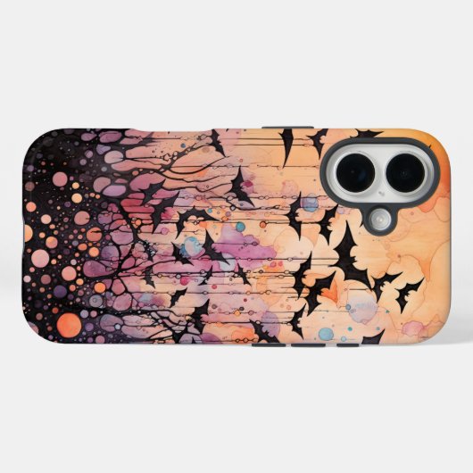 こうもりと抽象芸術ハロウィーン Case-Mate iPhoneケース (裏面 (横))