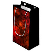 こうもりと月のパターン赤と黒 スモールペーパーバッグ (正面アングル)