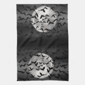 こうもりと満月ハロウィーン キッチンタオル (縦)