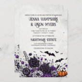 こうもりと花結婚の 招待状 (正面/裏面)