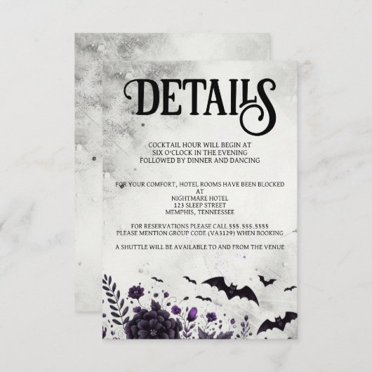 こうもりと花 エンクロージャーカード (正面/裏面)