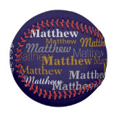 こうもりと遊ボールパーソナライズされた 野球ボール (正面左)