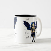 こうもりによってはマグのゴシック様式妖精のこうもりが飛びます ツートーンマグカップ (正面右)