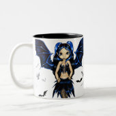 こうもりによってはマグのゴシック様式妖精のこうもりが飛びます ツートーンマグカップ (左)