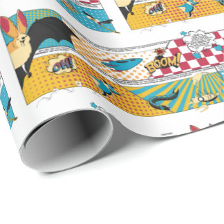 こうもりのスーパーヒーローの包装紙 ラッピングペーパー