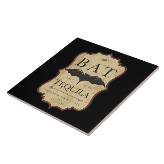 こうもりのテキーラのヴィンテージのハロウィンのラベル タイル (側面)
