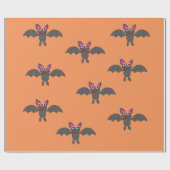 こうもりのデザインの包装紙 ラッピングペーパー (フラット)