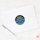 こうもりのトリオHalloween Stickers, Dark Blue ラウンドシール (封筒)