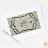 こうもりのファーハロウィーンの瓶のステッカーラベル 長方形シール (封筒)