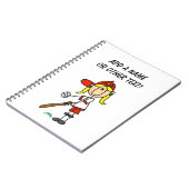 こうもりの女の子の棒の姿の野球のギフトでの上 ノートブック (左側)