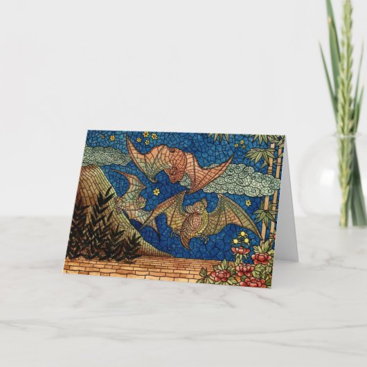 こうもりの日本のな窓のデザイン カード (正面)