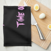 こうもりの時間 – ピンク&パープル抽象芸術アーポップ・アートのト キッチンタオル (四つ折り)