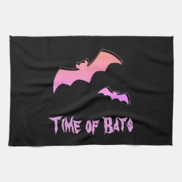 こうもりの時間 – ピンク&パープル抽象芸術アーポップ・アートのト キッチンタオル