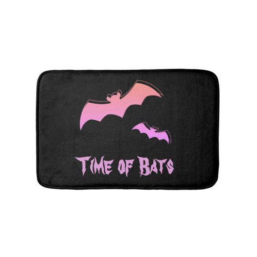 こうもりの時間 – ピンク&パープル抽象芸術アーポップ・アートのト バスマット (正面)