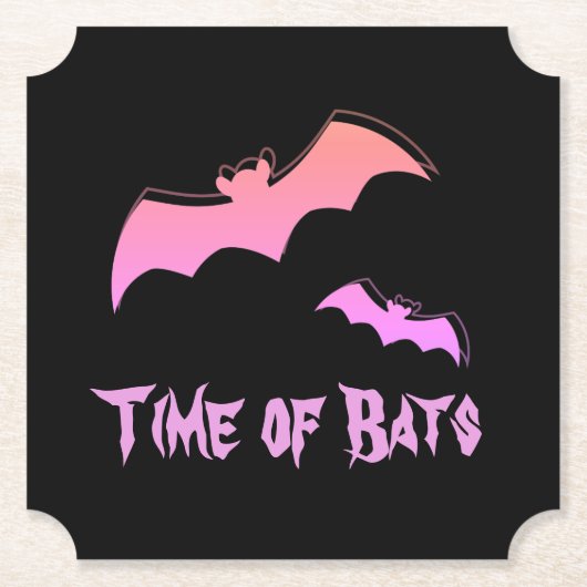 こうもりの時間 – ピンク&パープル抽象芸術アーポップ・アートのト ペーパーコースター (正面)