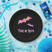 こうもりの時間 – ピンク&パープル抽象芸術アーポップ・アートのト ペーパープレート (パーティー)