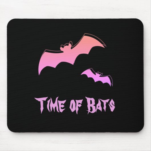 こうもりの時間 – ピンク&パープル抽象芸術アーポップ・アートのト マウスパッド (正面)