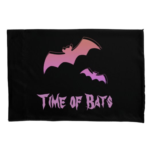 こうもりの時間 – ピンク&パープル抽象芸術アーポップ・アートのト 枕カバー (正面)