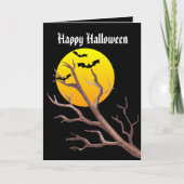 こうもりの月明かりの5" x 7"折り畳まれたグリーティングカード カード (正面)