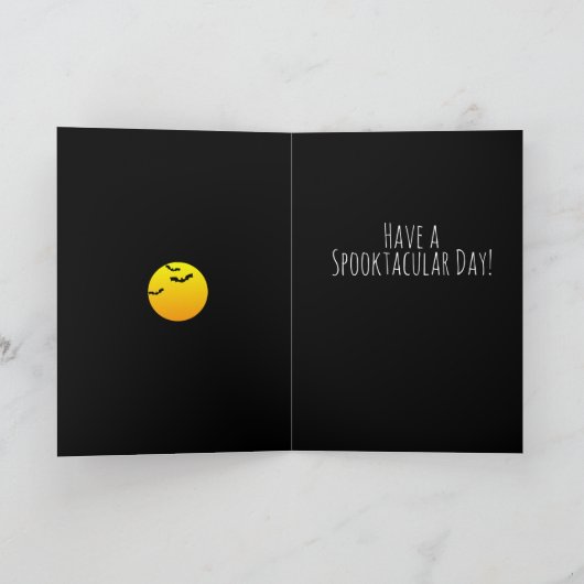 こうもりの月明かりの5" x 7"折り畳まれたグリーティングカード カード (内部)