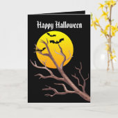 こうもりの月明かりの5" x 7"折り畳まれたグリーティングカード カード (黄色い花)