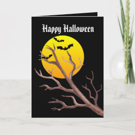 こうもりの月明かりの5" x 7"折り畳まれたグリーティングカード カード