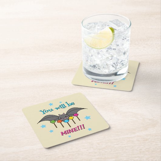 こうもりの渇望棒つきキャンデー – あなたは私のものになる スクエアペーパーコースター (インサイチュ)
