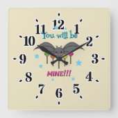 こうもりの渇望棒つきキャンデー – あなたは私のものになる スクエア壁時計 (正面)