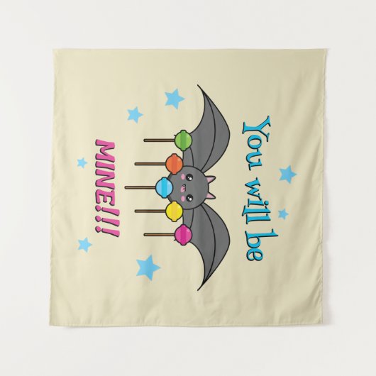 こうもりの渇望棒つきキャンデー – あなたは私のものになる タペストリー (正面(横))