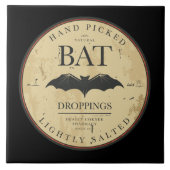 こうもりの糞のヴィンテージのハロウィンのラベル タイル (正面)