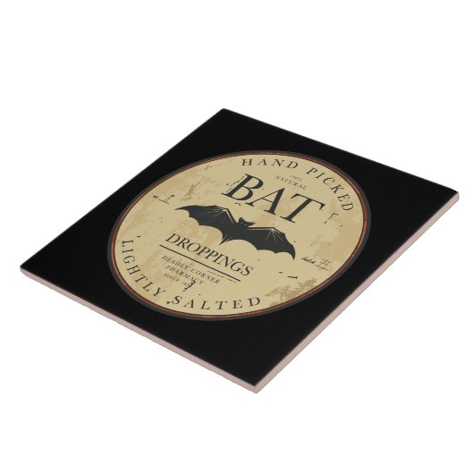 こうもりの糞のヴィンテージのハロウィンのラベル タイル (側面)