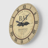 こうもりの糞のヴィンテージのハロウィンのラベル ラージ壁時計 (傾斜)