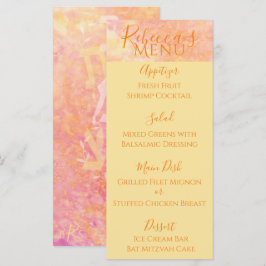 こうもりまたはバー（ユダヤ教の）バル・ミツバーシンプル微妙な食べ物メニュー メニュー