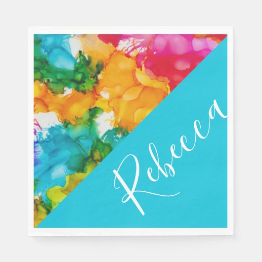 こうもりまたはバー(ユダヤ教の)バル・ミツバースプラッシュオブカラーナプキンス スタンダードランチョンナプキン (正面)